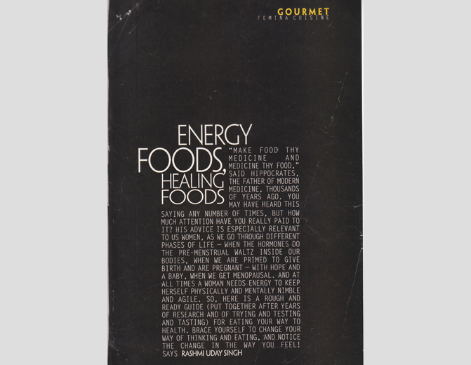 ENERGY FOODS, HEALING FOODS
