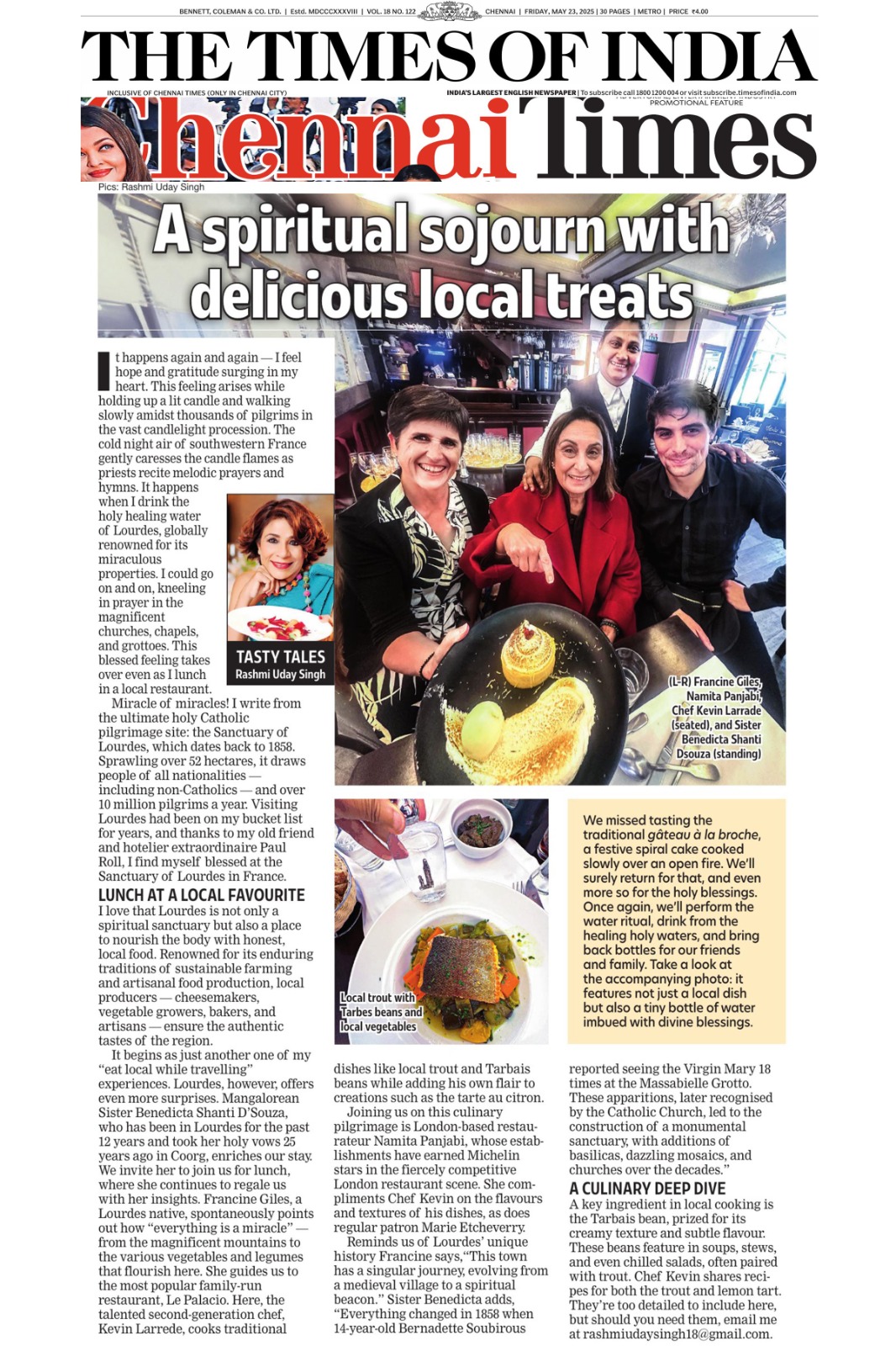 A SPIRITUAL SOJOURN WITH DELICIOUS LOCAL TREATS